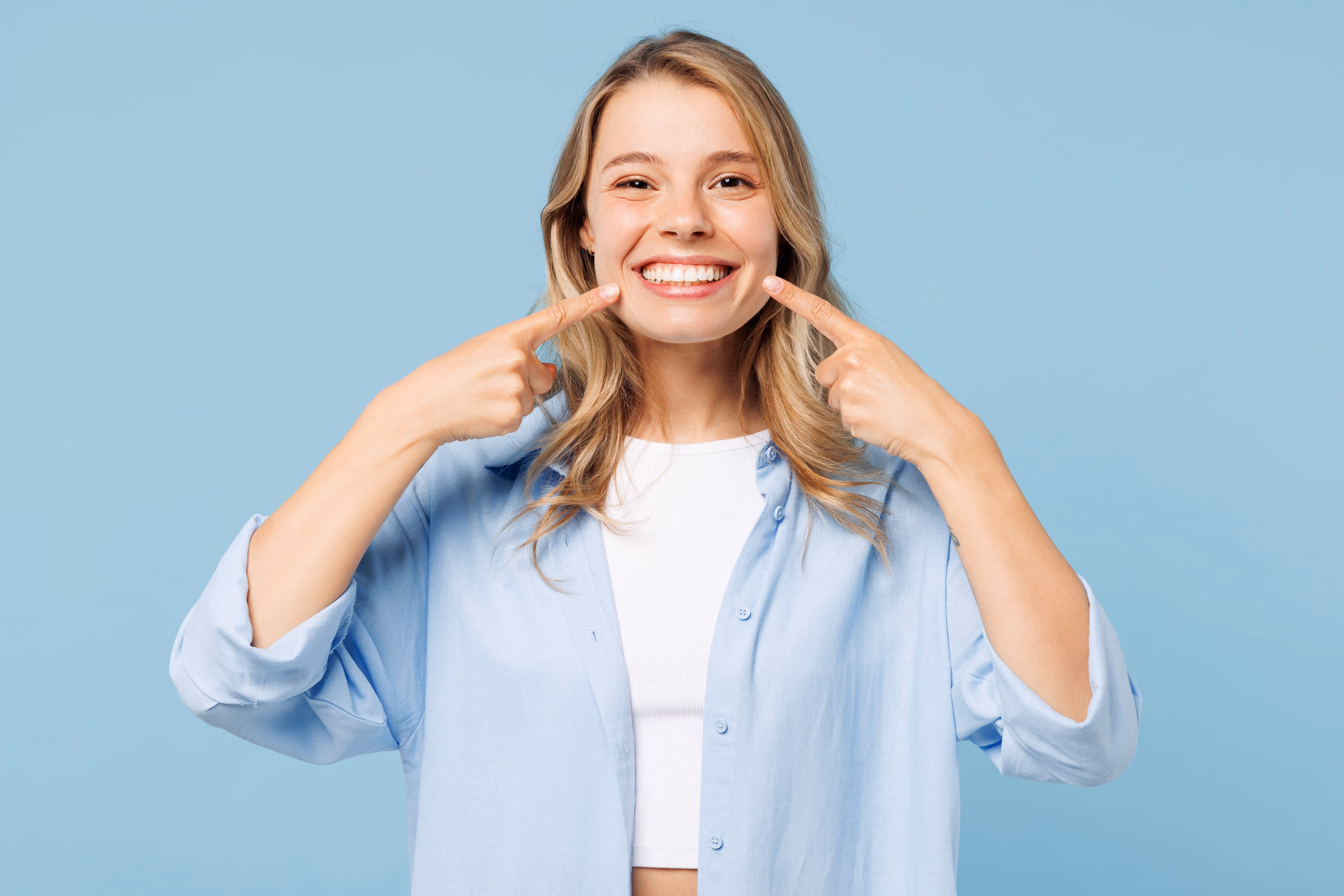 Smiling patient at Ave Maria Dentistry